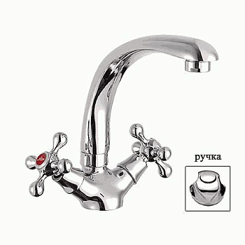 Смеситель Ledeme Н26 для кухни, двухзахватный, поворотный излив, хром L4426