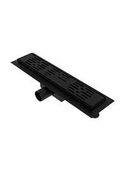 Душевой лоток toHit 400x100x75-95 комбинир, горизонтальный выпуск, c решеткой, черный TH10-014002