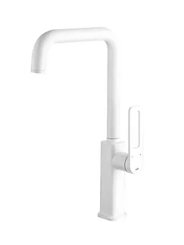 Смеситель Iddis для кухни SLIWT00i05 однозахватный, высокий поворотный излив, белый матовый