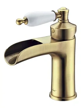 Смеситель Boheme 201 для раковины, на 1 отверстие, однозахватный, низкий излив, бронза