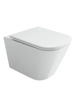 Унитаз подвесной Ceramicanova Торнадо 365х490х365мм безободковый, с сиденьем, белый CN4009T