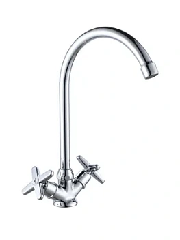 Смеситель для кухни Esko двухзахватный, на 1 отв., R-образный излив, хром STR519