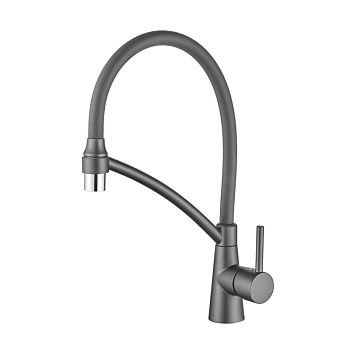 Смеситель Ledemе для кухни, гибкий излив, однозахватный, графит L4399U-12