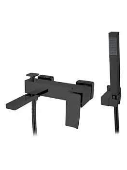 Смеситель Boheme 143-BB.2 для ванны/душа, настенный, однозахв, с ручным душем, черный