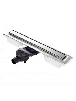 Душевой лоток BERGES 600 матовый хром, S-сифон боковой выпуск D50 H60, арт. 090117