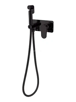 Смеситель Boheme 457-B с гигиеническим душем, встраиваемый, однозахв, с держателем, черный