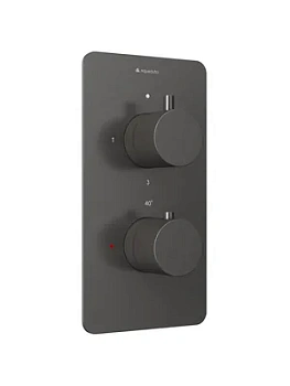 Смеситель для душа Aqueduto ACE0345 встраиваемый, термостат, 3 потребителя, оружейная сталь