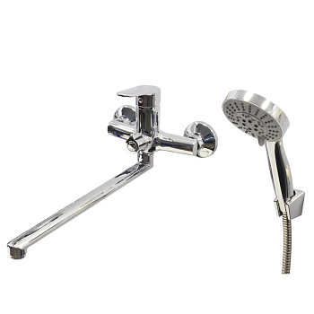 Смеситель для ванны/душа ESKO MI31 настенный, однозахватный, с ручным душем, хром