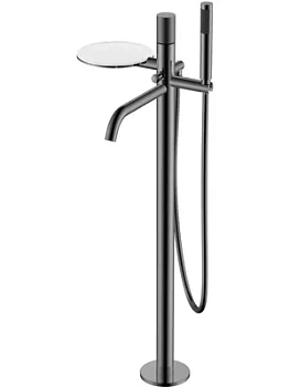 Смеситель Boheme 129-SGM.2 для ванны/душа, напольный, однозахв, с ручным душем, графит гл