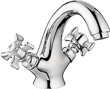 Смеситель Ledeme Н11 для раковины, двухзахватный, фиксированный излив, хром L1011