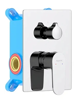 Смеситель для ванны/душа Aquatek AQ1246CR встраиваемый, 2 режима, однозахватный, цвет: хром