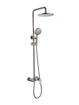 Душевая система Boheme 458-NB настенная, однозахватная, верхний/ручной душ, никель браш