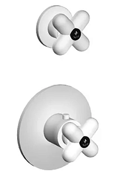 Смеситель для душа Fantini 0601B термостат, на 2 секции, 3/4",хром/красный/белый/черный