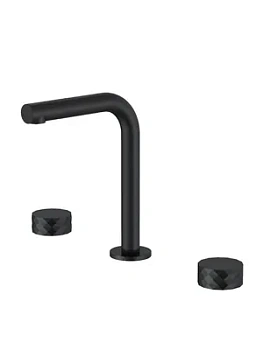 Смеситель Boheme 152-B для раковины, на 3 отверстия, двухзахватный, ручки diamond, черный