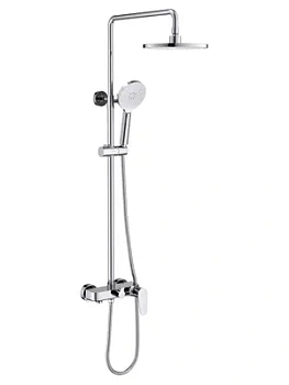 Душевая система Aquatek AQ2140CR для ванны/душа, однозахватный, верхний/ручной душ, цвет: хром