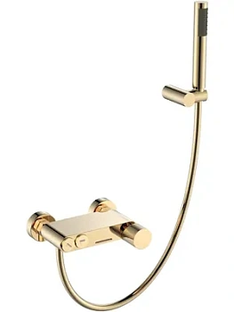 Смеситель Boheme 123-MG для ванны/душа, настенный, с изливом, с руч душем,золото мат