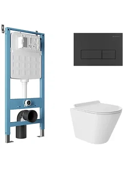 Инсталляция Aqueduto TECNICA NOVO + унитаз с сиденьем + клавиша смыва RETANGULO NOVO AQDS218Т