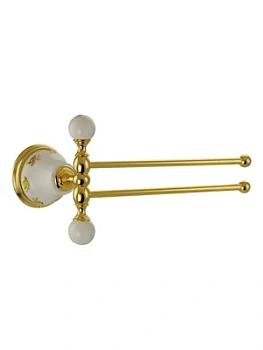 Migliore Полотенцедержатель двойной поворотный, керамика, золото ML.PRO-60.524.DO