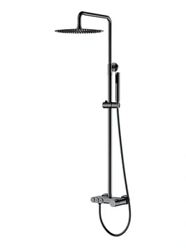 Душевая система Boheme 128-SGM настенная, с изливом, верхний/ручной душ, графит глянц