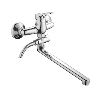 Смеситель Ledeme настенный, для ванны и душа, с душевой лейкой, хром L2113