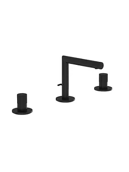 Смеситель для умывальника Vitra двухзавхватный, на 3 отв., дон. клап., черный мат. A4259536