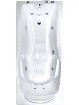Ванна прямоугольная BACH 170х77 Система 3 гидромассаж+спинной, многоцветная подсветка, каркас