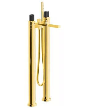 Смеситель Fantini для ванны напольный с ручным душем FIT, золото 2901N580SB