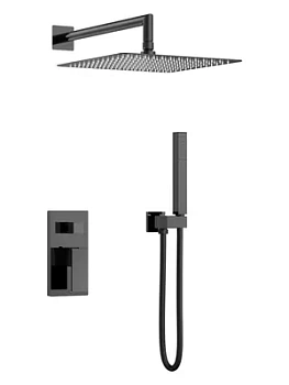 Душевая система Boheme 474-3-SGM встраиваемая, однозахватная, верхний/ручной душ, графит глянц