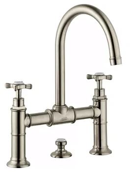 Смеситель Axor 16511820 для умываника двухзахватный "мостик", шлиф. никель