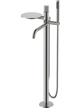 Смеситель Boheme 129-NB.3 для ванны/душа, напольный, однозахв, с ручным душем, никель браш