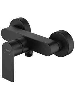 Смеситель для душа Aquatek AQ1460MB настенный, однозахватный, без излива, цвет: черный матовый