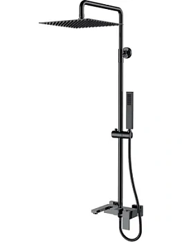 Душевая система Boheme 478-SGM настенная, однозахватная, верхний/ручной душ, графит глянц
