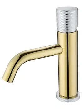 Смеситель Boheme 121-GCR.2 для раковины, на 1 отверстие,однозахватный,ручка touch,золото+хром