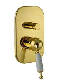 Смеситель для ванны/душа Migliore скрыт.монтажа, 2 поз, ручка белая, золото ML.OXF-6372.BI.DO