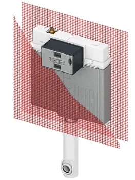 Смывной бачок скрытого монтажа TECEbox Octa 2 9370500 с арматурной сеткой, для напольного унитаза