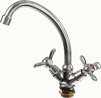 Смеситель Ledeme для кухни, двухзахватный, поворотный излив, хром L5912