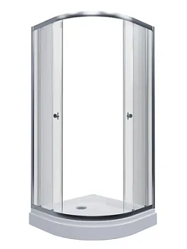 Душевой уголок toHit (80х80х202) 1/4 круга, низкий поддон, стекло прозрачное/хром TH06-020808