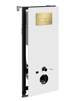 Инсталляция для унитаза WasserKRAFT с клавишей смыва, цвет: золото/белый 20TLT.010.ME.WH.MG03