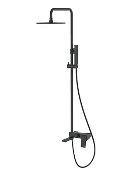 Душевой комплект Boheme 148-BB.2 настенный, однозахватный, верхний/ручной душ, черный