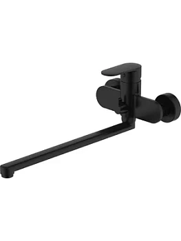 Смеситель для ванны/душа Aquatek AQ1842MB настенный, однозахватный, излив 350мм, черный матовый