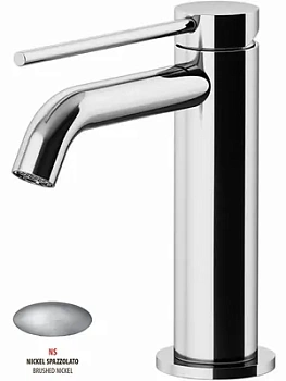 Смеситель GATTONI 9142/91NS для раковины, с донным клапаном, никель браш