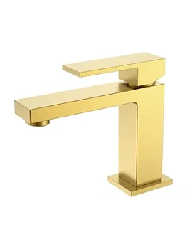 Смеситель Boheme 471-MG для раковины, на 1 отв, однозахватный, фикс излив, золото мат