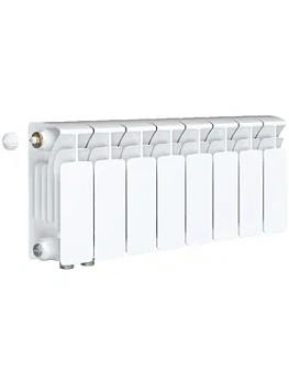 Радиатор биметаллический Rifar Ventil BVL 200 нижнее левое подключение, 8 секций, 800 Вт