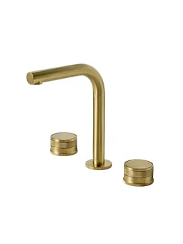 Смеситель Boheme 152-MG-PR для раковины, на 3 отверстия, двухзахватный, золото матовое