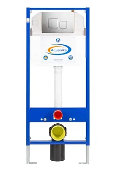 Инсталляция для унитаза AQUANIKA BASIC 113х45х12 кнопка B-type хром, крепеж, шумоиз 10.702.450.02.09
