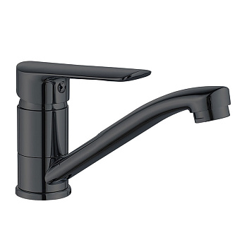 Смеситель для кухни ESKO Black LG15B однозахватный, низкий поворотный излив, цвет: черный