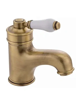 Смеситель для раковины Migliore ручка белая, бронза ML.ERM-7013.BI.BR
