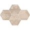 Provenza Gesso E3F1 Esagona Patchwork Taupe Linen 25,5x29,4