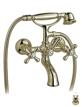 Смеситель Nicolazzi для ванны настенный, с ручным душем, бронза 2501BZ