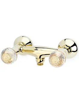 Смеситель Boheme 294-FL для душа, настенный, двухзахватный, золото